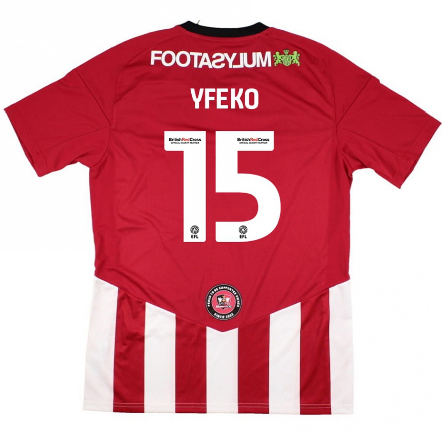 Hombre Fútbol Camiseta Johnly Yfeko #15 Rojo Blanco 1ª Equipación 2024/25 Perú