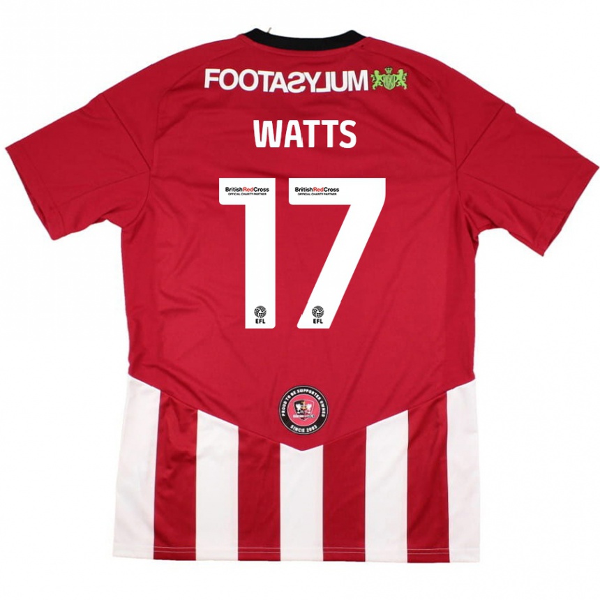 Hombre Fútbol Camiseta Caleb Watts #17 Rojo Blanco 1ª Equipación 2024/25 Perú