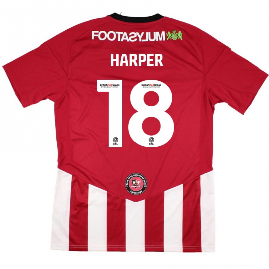 Hombre Fútbol Camiseta Vincent Harper #18 Rojo Blanco 1ª Equipación 2024/25 Perú