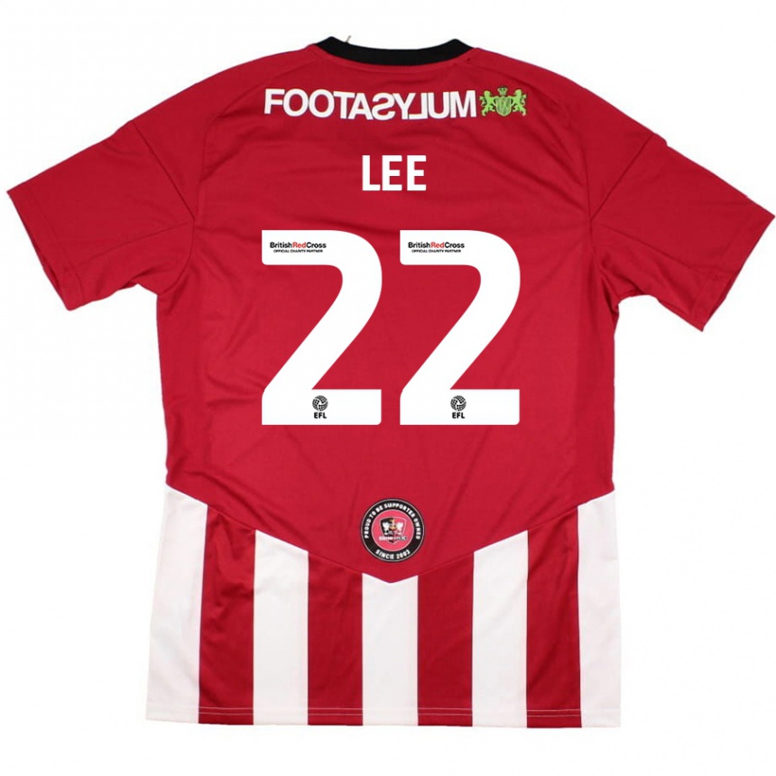 Hombre Fútbol Camiseta Harry Lee #22 Rojo Blanco 1ª Equipación 2024/25 Perú