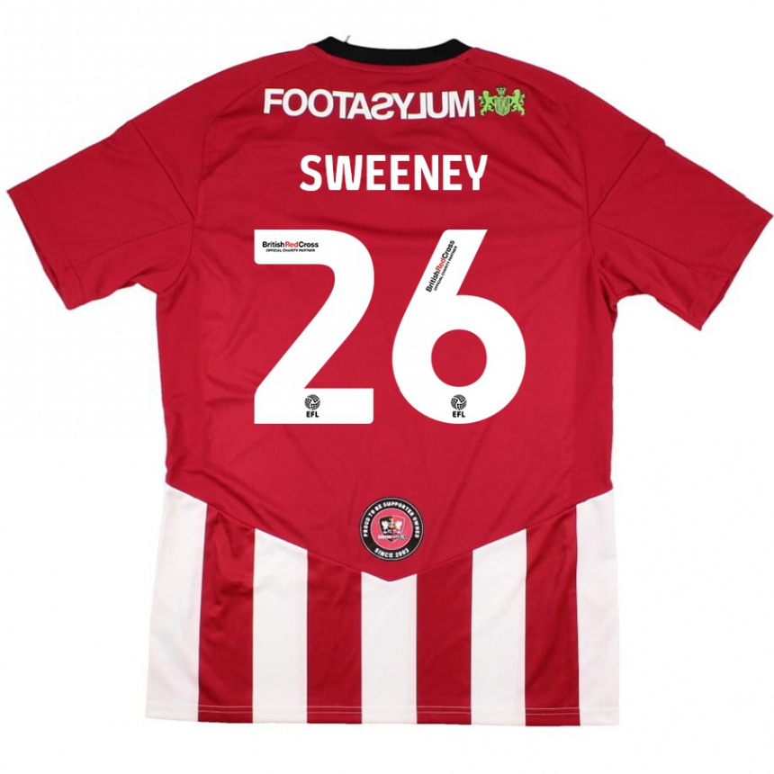 Hombre Fútbol Camiseta Pierce Sweeney #26 Rojo Blanco 1ª Equipación 2024/25 Perú