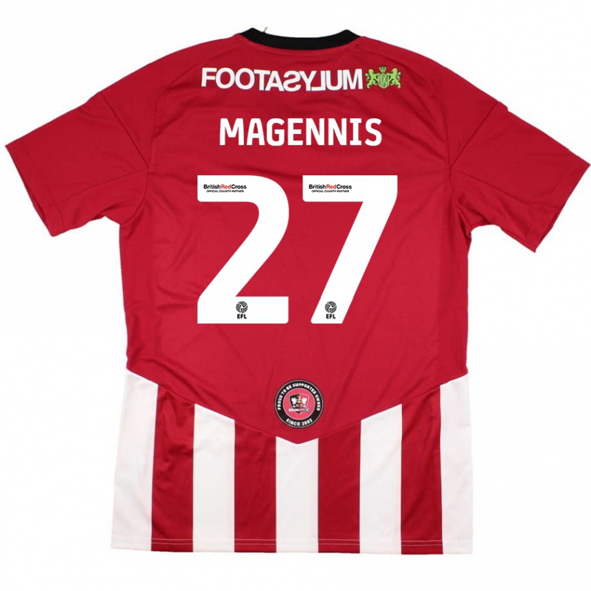 Hombre Fútbol Camiseta Josh Magennis #27 Rojo Blanco 1ª Equipación 2024/25 Perú