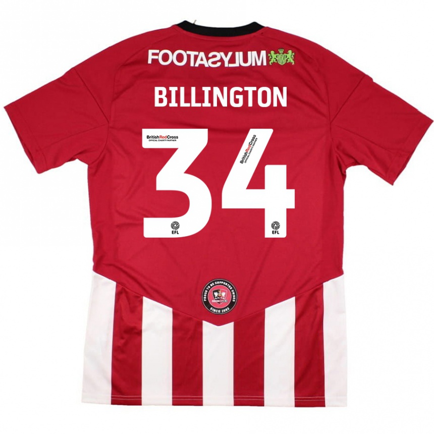 Hombre Fútbol Camiseta Gabe Billington #34 Rojo Blanco 1ª Equipación 2024/25 Perú