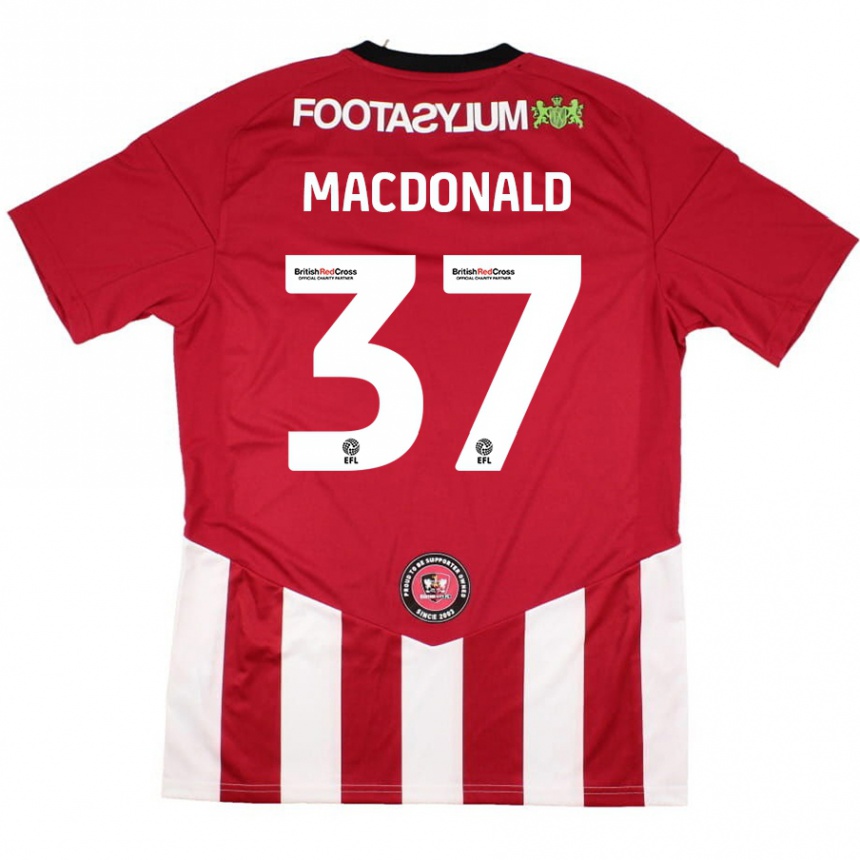 Hombre Fútbol Camiseta Shaun Macdonald #37 Rojo Blanco 1ª Equipación 2024/25 Perú