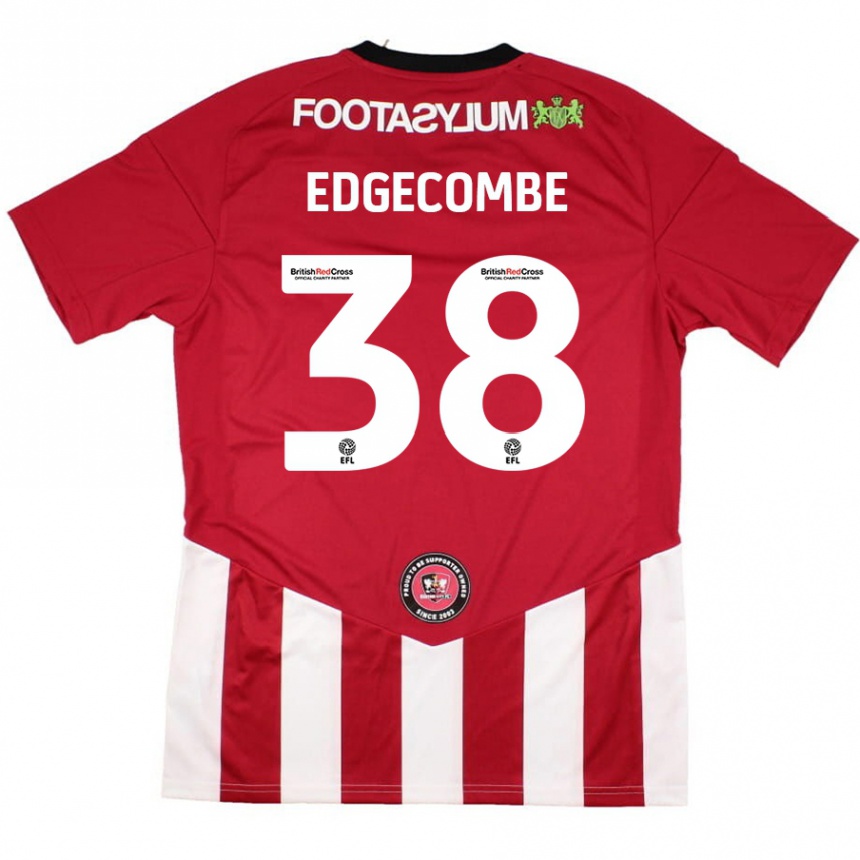 Hombre Fútbol Camiseta Max Edgecombe #38 Rojo Blanco 1ª Equipación 2024/25 Perú