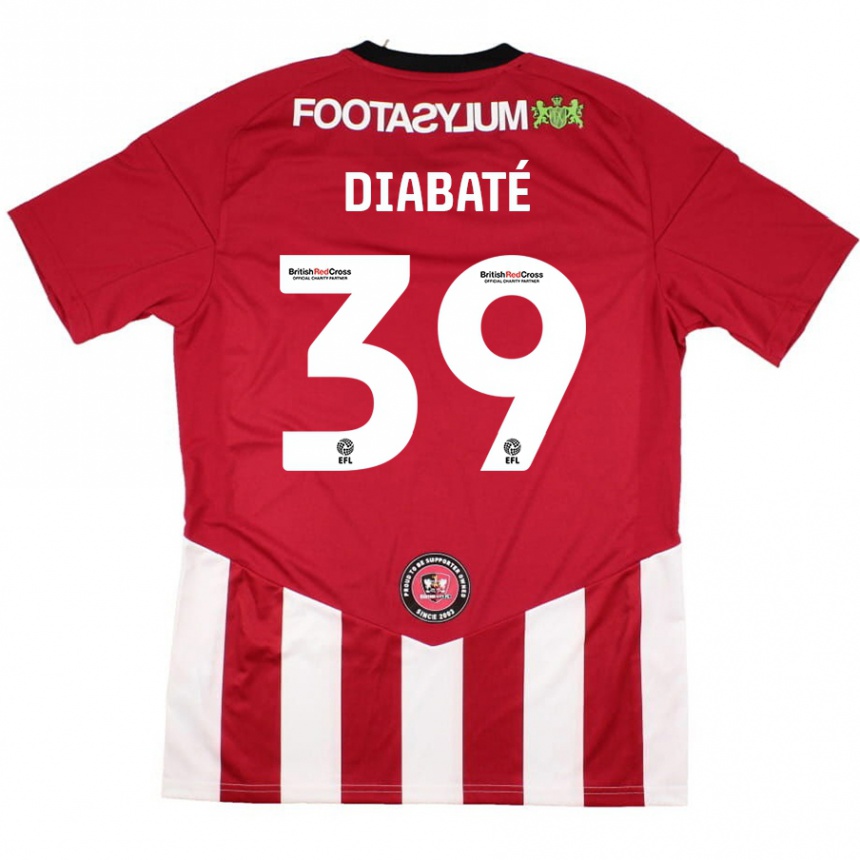 Hombre Fútbol Camiseta Cheick Diabaté #39 Rojo Blanco 1ª Equipación 2024/25 Perú