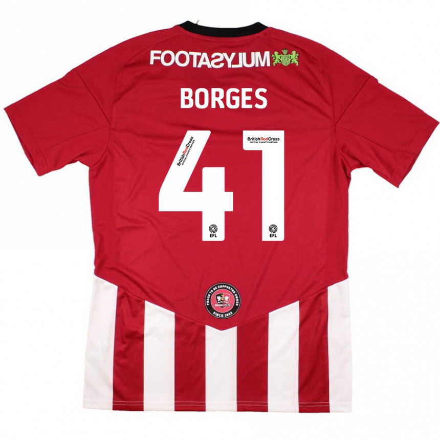 Hombre Fútbol Camiseta Pedro Borges #41 Rojo Blanco 1ª Equipación 2024/25 Perú