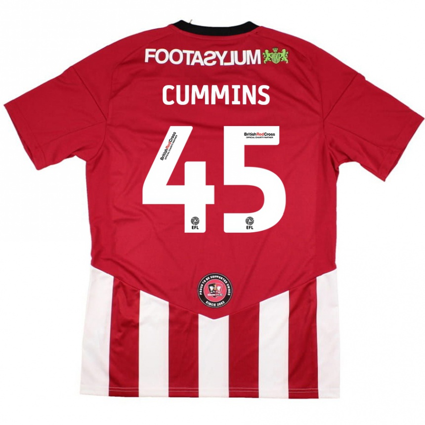 Hombre Fútbol Camiseta Charlie Cummins #45 Rojo Blanco 1ª Equipación 2024/25 Perú