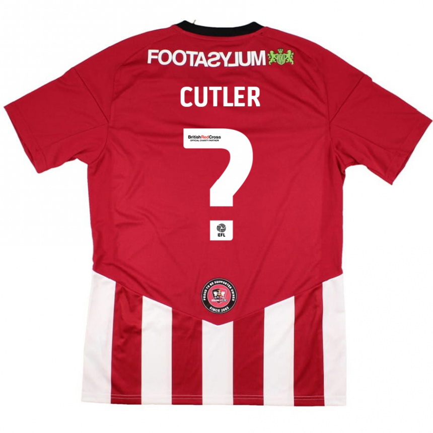 Hombre Fútbol Camiseta Theo Cutler #0 Rojo Blanco 1ª Equipación 2024/25 Perú