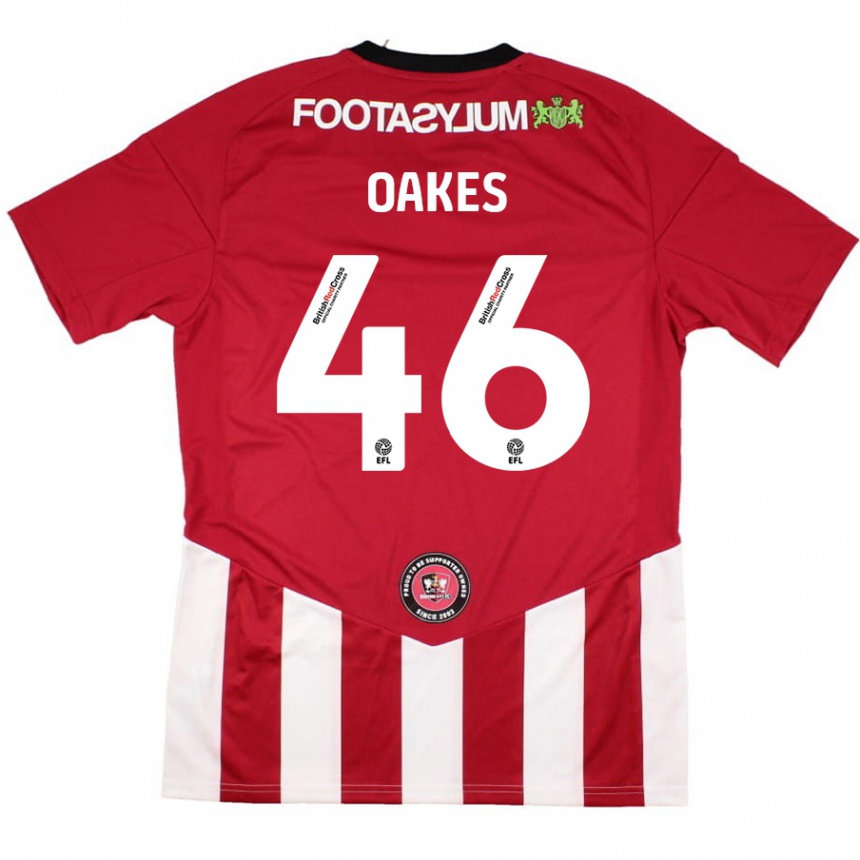 Hombre Fútbol Camiseta Liam Oakes #46 Rojo Blanco 1ª Equipación 2024/25 Perú