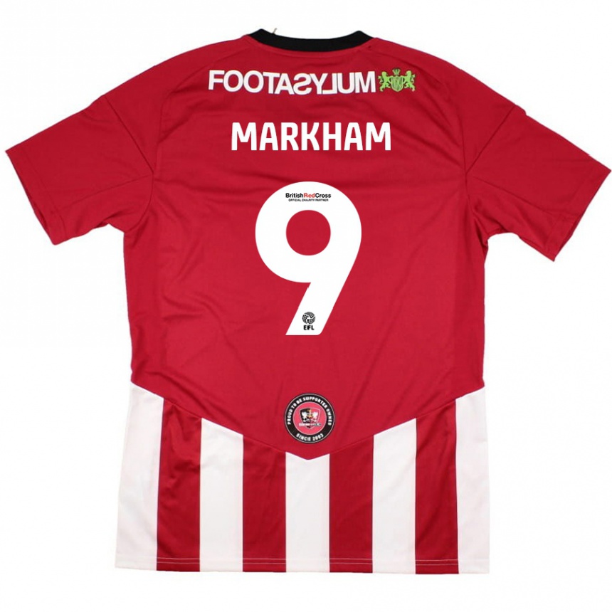 Hombre Fútbol Camiseta Jenna Markham #9 Rojo Blanco 1ª Equipación 2024/25 Perú