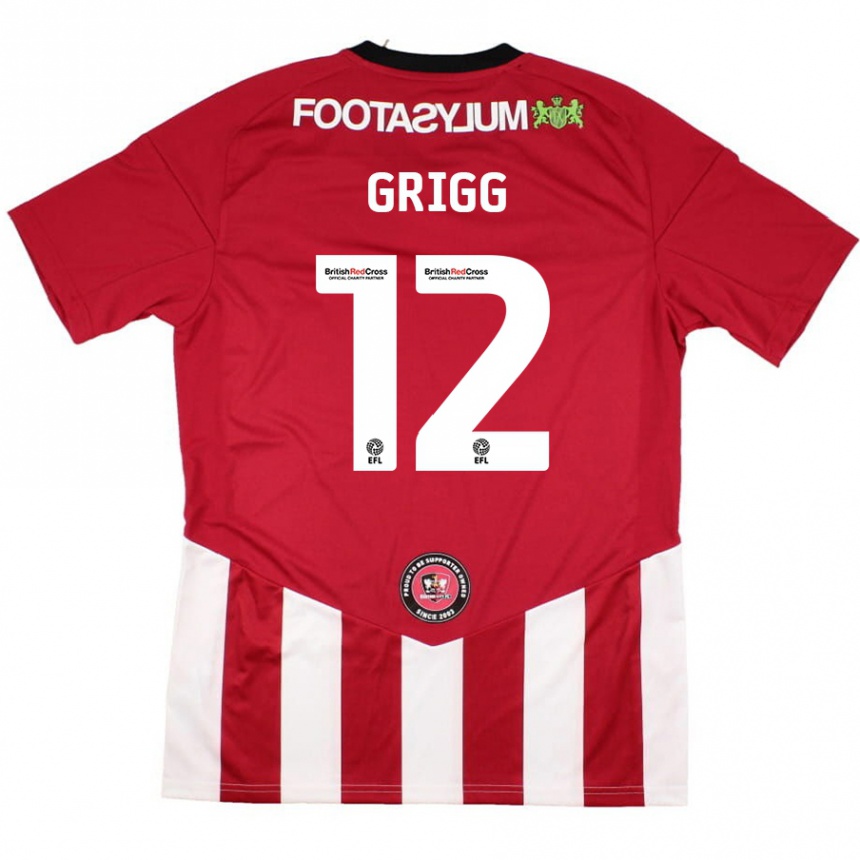 Hombre Fútbol Camiseta Katie Grigg #12 Rojo Blanco 1ª Equipación 2024/25 Perú