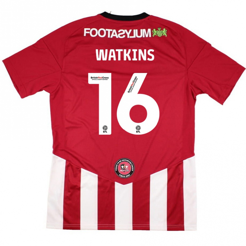 Hombre Fútbol Camiseta Zoe Watkins #16 Rojo Blanco 1ª Equipación 2024/25 Perú