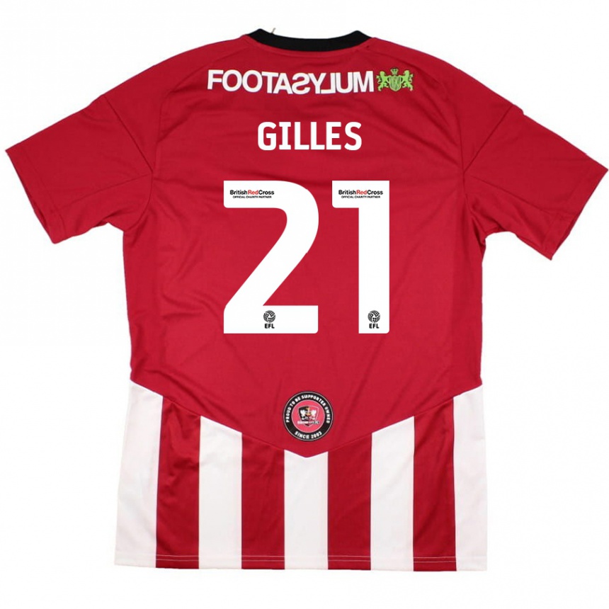 Hombre Fútbol Camiseta Sophie Gilles #21 Rojo Blanco 1ª Equipación 2024/25 Perú