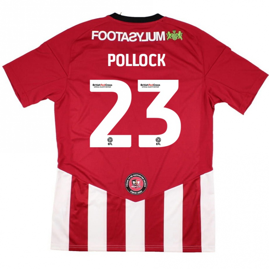 Hombre Fútbol Camiseta Amber Pollock #23 Rojo Blanco 1ª Equipación 2024/25 Perú