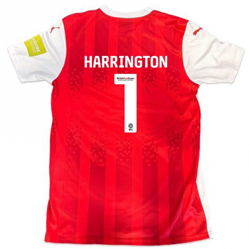 Hombre Fútbol Camiseta David Harrington #1 Rojo Blanco 1ª Equipación 2024/25 Perú