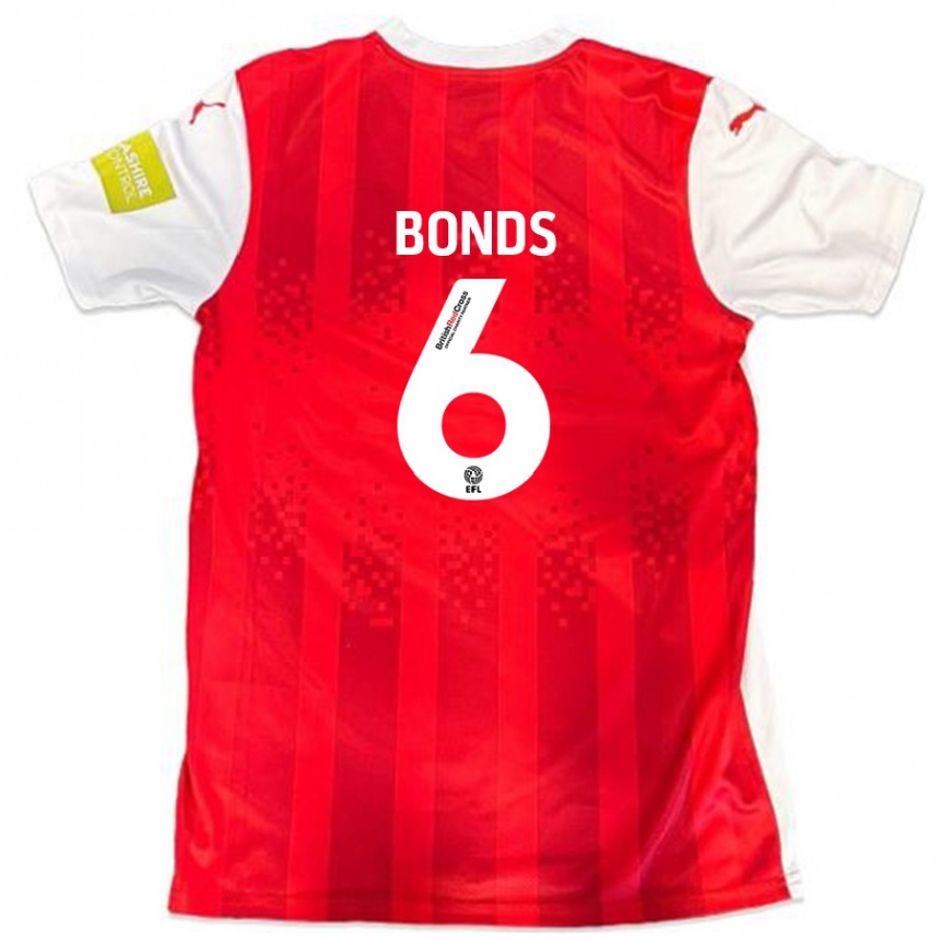 Hombre Fútbol Camiseta Elliot Bonds #6 Rojo Blanco 1ª Equipación 2024/25 Perú