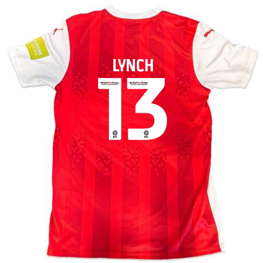 Hombre Fútbol Camiseta Jay Lynch #13 Rojo Blanco 1ª Equipación 2024/25 Perú