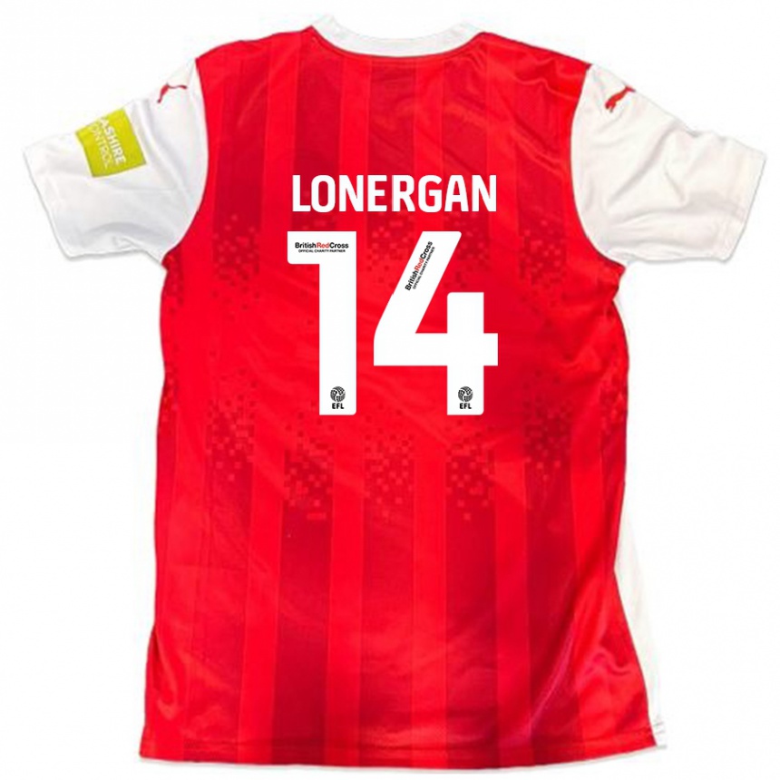 Hombre Fútbol Camiseta Tommy Lonergan #14 Rojo Blanco 1ª Equipación 2024/25 Perú