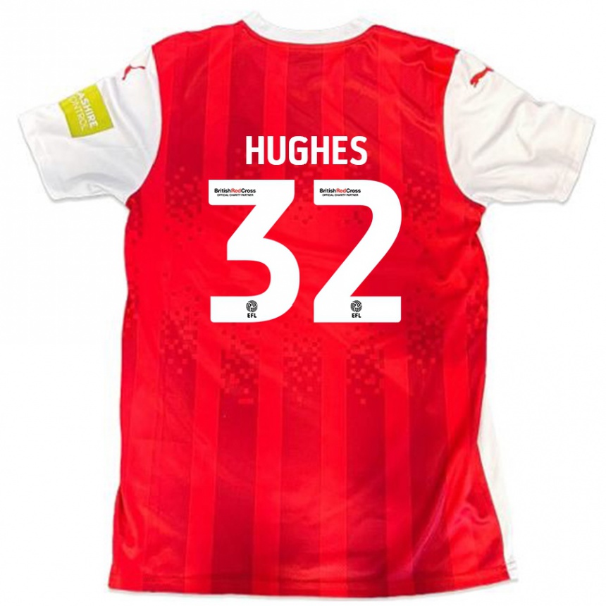 Hombre Fútbol Camiseta Kayden Hughes #32 Rojo Blanco 1ª Equipación 2024/25 Perú