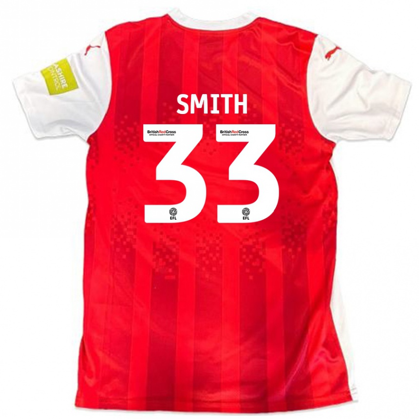 Hombre Fútbol Camiseta Pele Smith #33 Rojo Blanco 1ª Equipación 2024/25 Perú