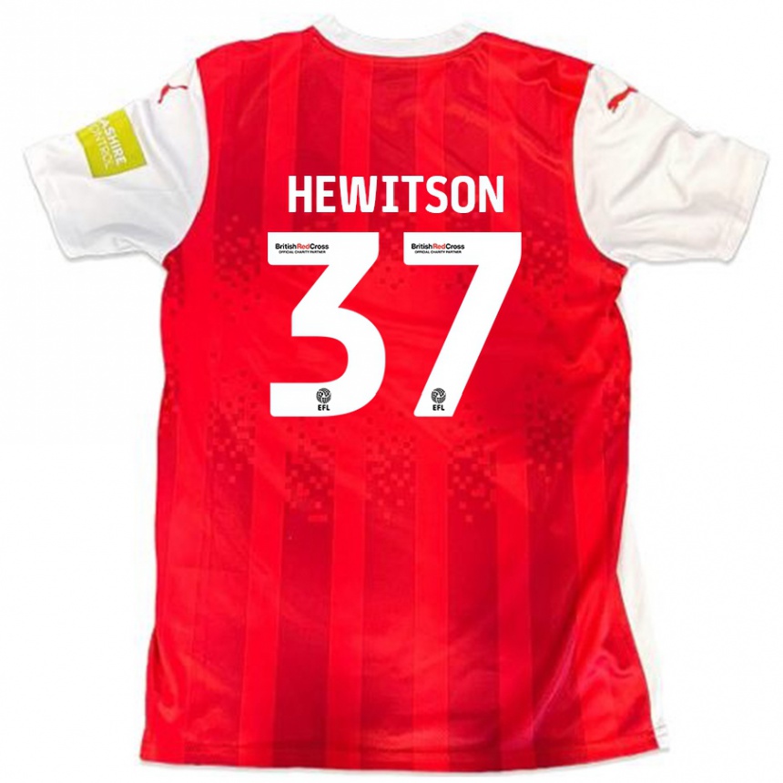 Hombre Fútbol Camiseta Luke Hewitson #37 Rojo Blanco 1ª Equipación 2024/25 Perú