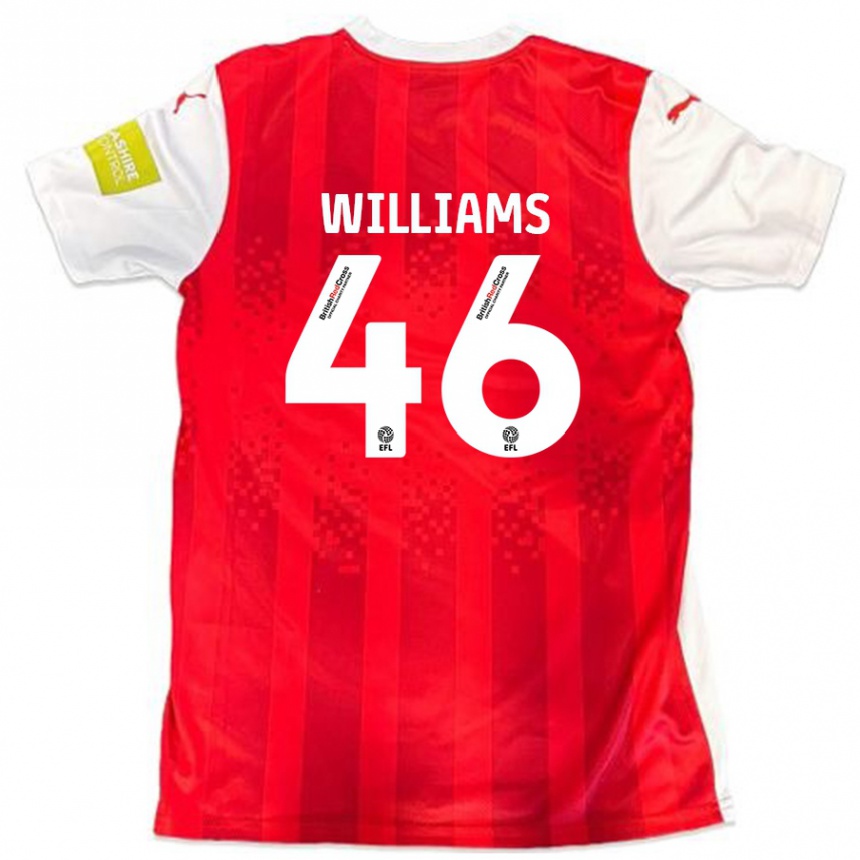 Hombre Fútbol Camiseta Theo Williams #46 Rojo Blanco 1ª Equipación 2024/25 Perú