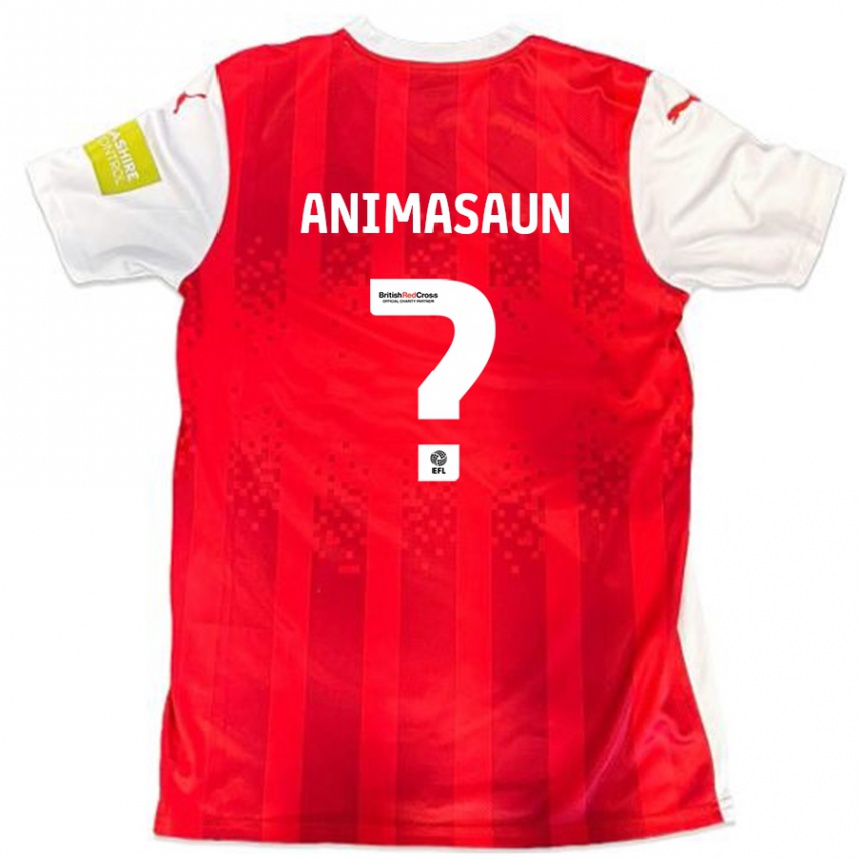 Hombre Fútbol Camiseta David Animasaun #0 Rojo Blanco 1ª Equipación 2024/25 Perú