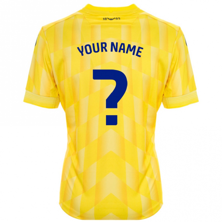 Hombre Fútbol Camiseta Su Nombre #0 Amarillo 1ª Equipación 2024/25 Perú