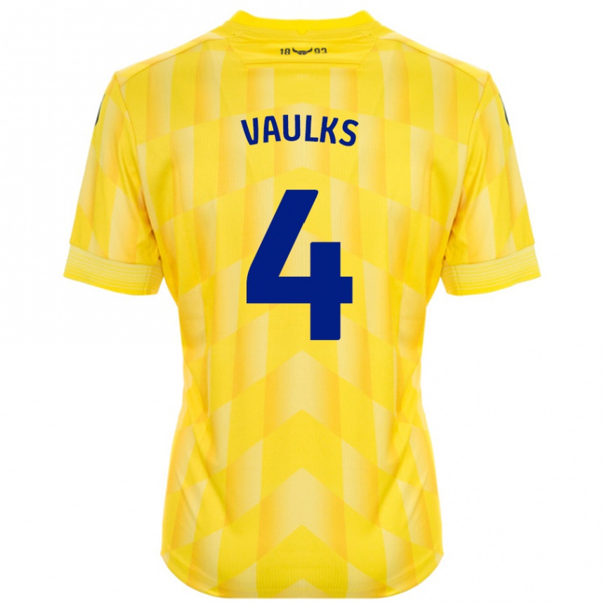 Hombre Fútbol Camiseta Will Vaulks #4 Amarillo 1ª Equipación 2024/25 Perú