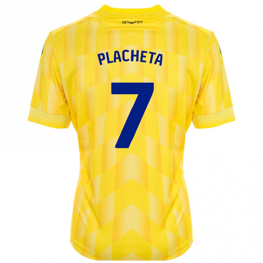 Hombre Fútbol Camiseta Przemyslaw Placheta #7 Amarillo 1ª Equipación 2024/25 Perú