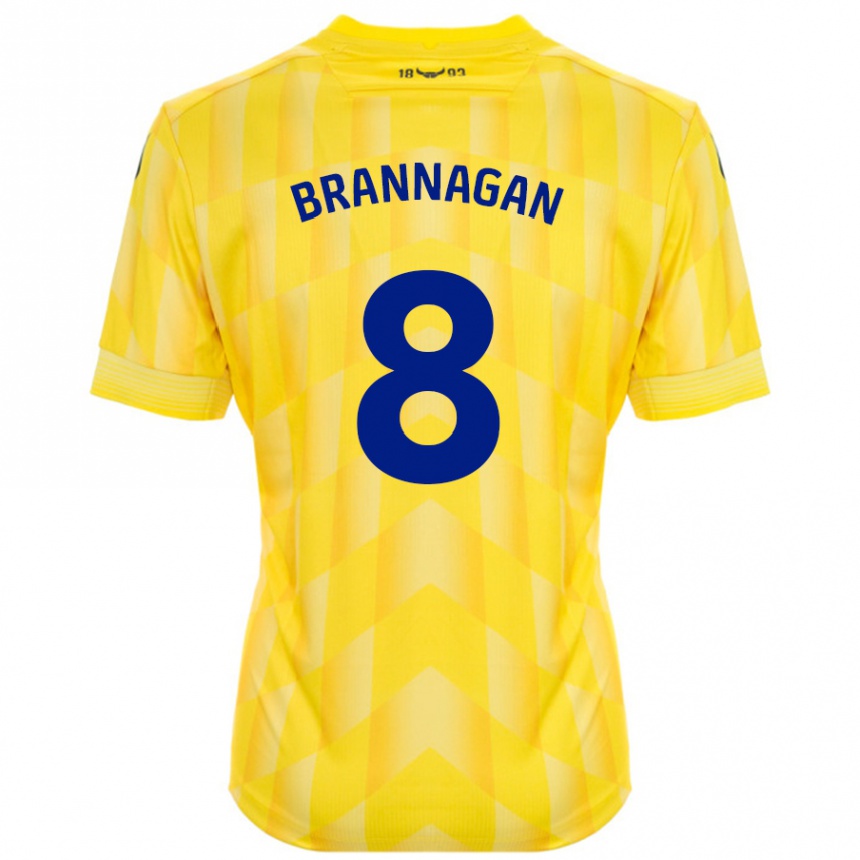 Hombre Fútbol Camiseta Cameron Brannagan #8 Amarillo 1ª Equipación 2024/25 Perú