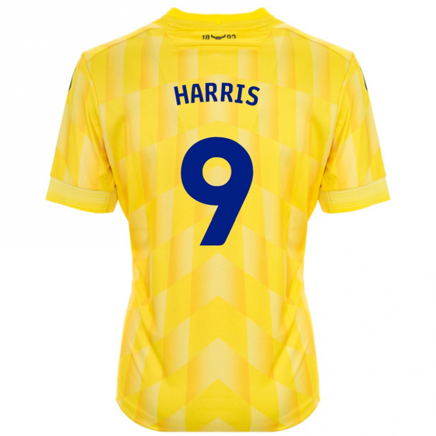 Hombre Fútbol Camiseta Mark Harris #9 Amarillo 1ª Equipación 2024/25 Perú