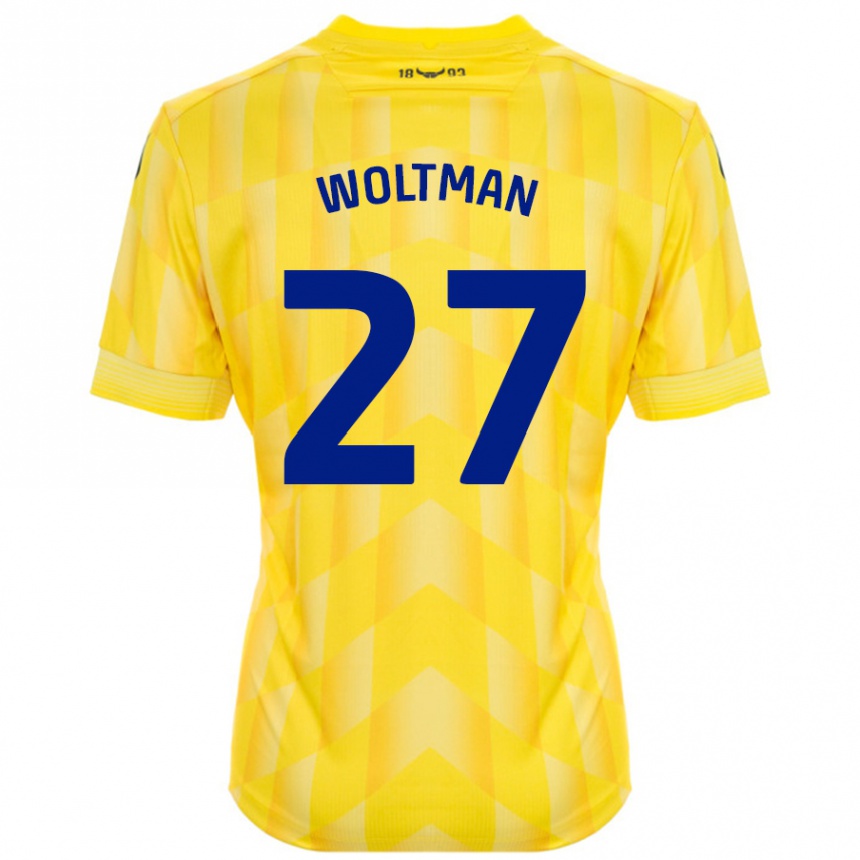 Hombre Fútbol Camiseta Max Woltman #27 Amarillo 1ª Equipación 2024/25 Perú