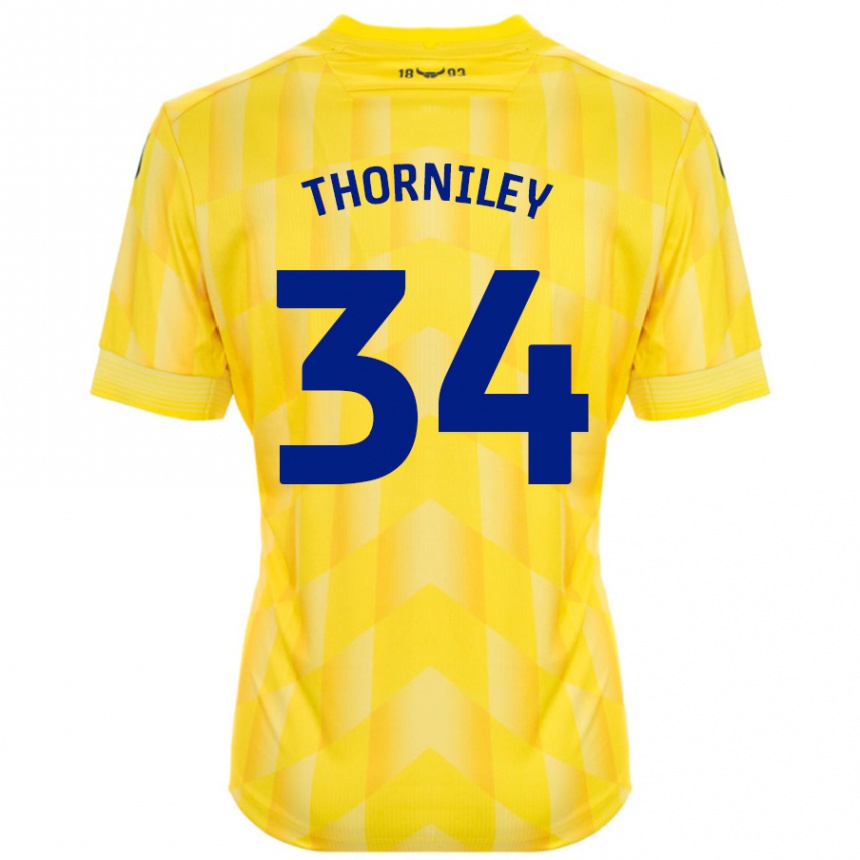 Hombre Fútbol Camiseta Jordan Thorniley #34 Amarillo 1ª Equipación 2024/25 Perú