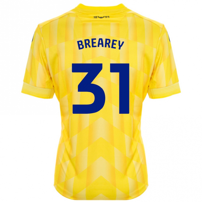 Hombre Fútbol Camiseta Eddie Brearey #31 Amarillo 1ª Equipación 2024/25 Perú