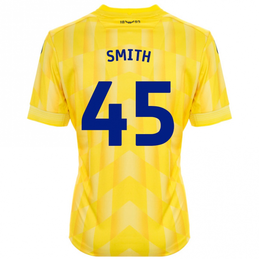 Hombre Fútbol Camiseta Max Smith #45 Amarillo 1ª Equipación 2024/25 Perú