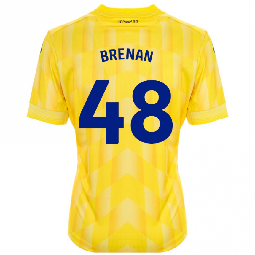 Hombre Fútbol Camiseta Tobias Brenan #48 Amarillo 1ª Equipación 2024/25 Perú