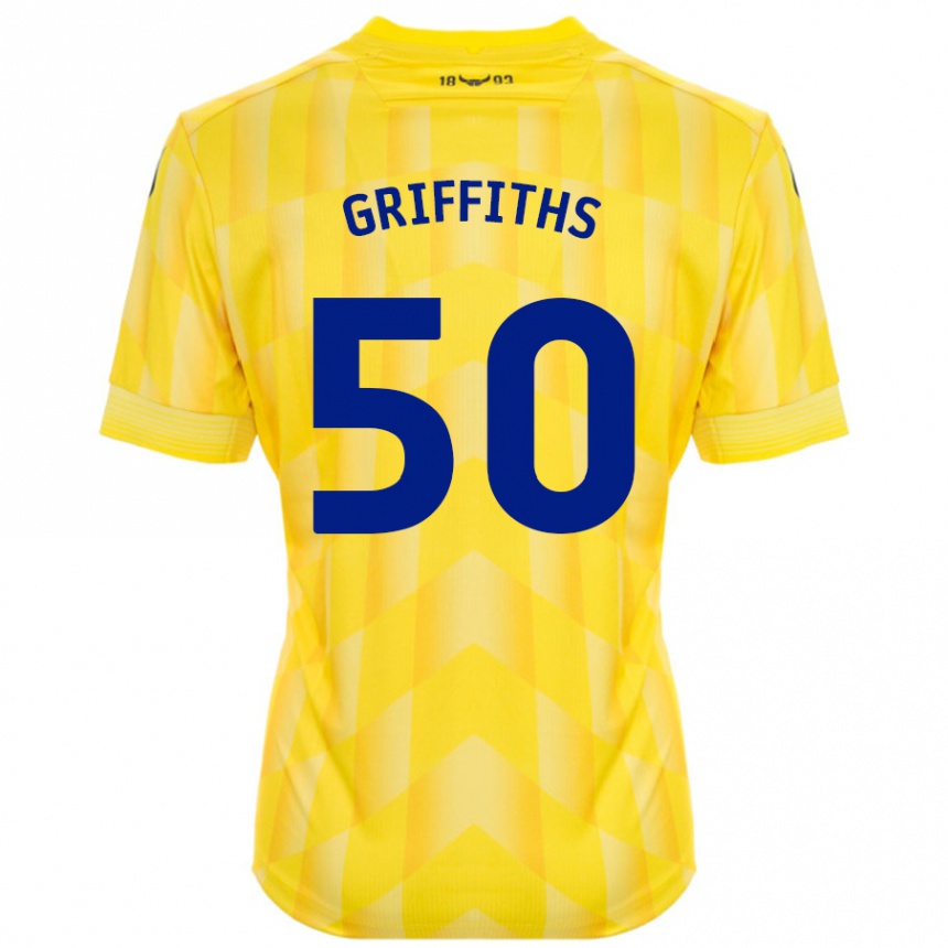 Hombre Fútbol Camiseta Louis Griffiths #50 Amarillo 1ª Equipación 2024/25 Perú