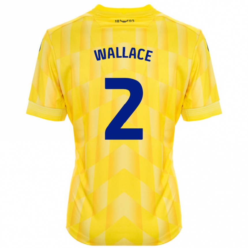 Hombre Fútbol Camiseta Emily Wallace #2 Amarillo 1ª Equipación 2024/25 Perú