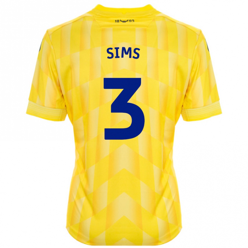 Hombre Fútbol Camiseta Gemma Sims #3 Amarillo 1ª Equipación 2024/25 Perú