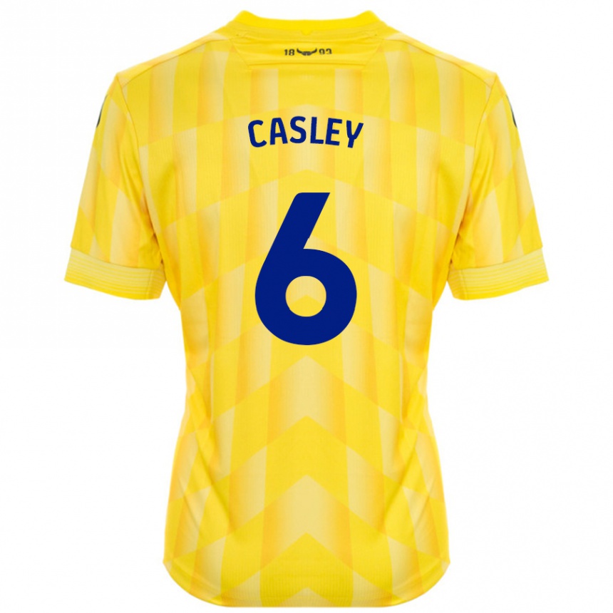 Hombre Fútbol Camiseta Riva Casley #6 Amarillo 1ª Equipación 2024/25 Perú