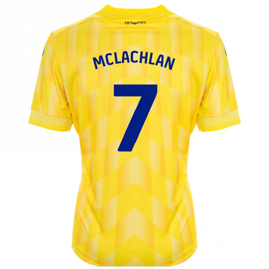 Hombre Fútbol Camiseta Daisy Mclachlan #7 Amarillo 1ª Equipación 2024/25 Perú