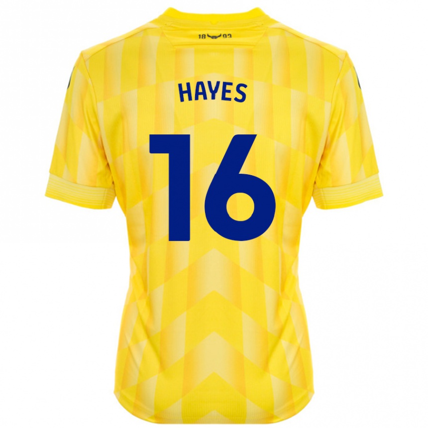 Hombre Fútbol Camiseta Georgia Hayes #16 Amarillo 1ª Equipación 2024/25 Perú