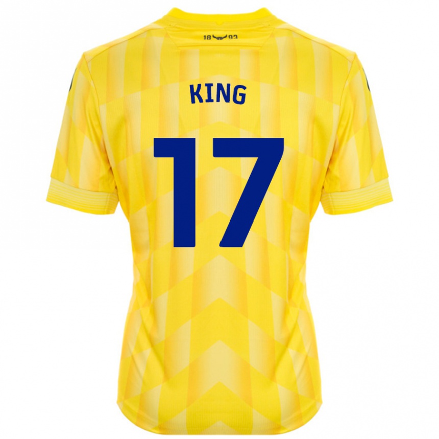 Hombre Fútbol Camiseta Sarah King #17 Amarillo 1ª Equipación 2024/25 Perú