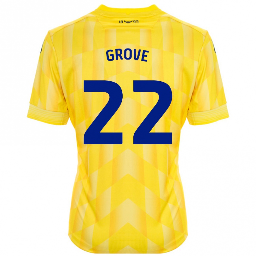 Hombre Fútbol Camiseta Jade Grove #22 Amarillo 1ª Equipación 2024/25 Perú