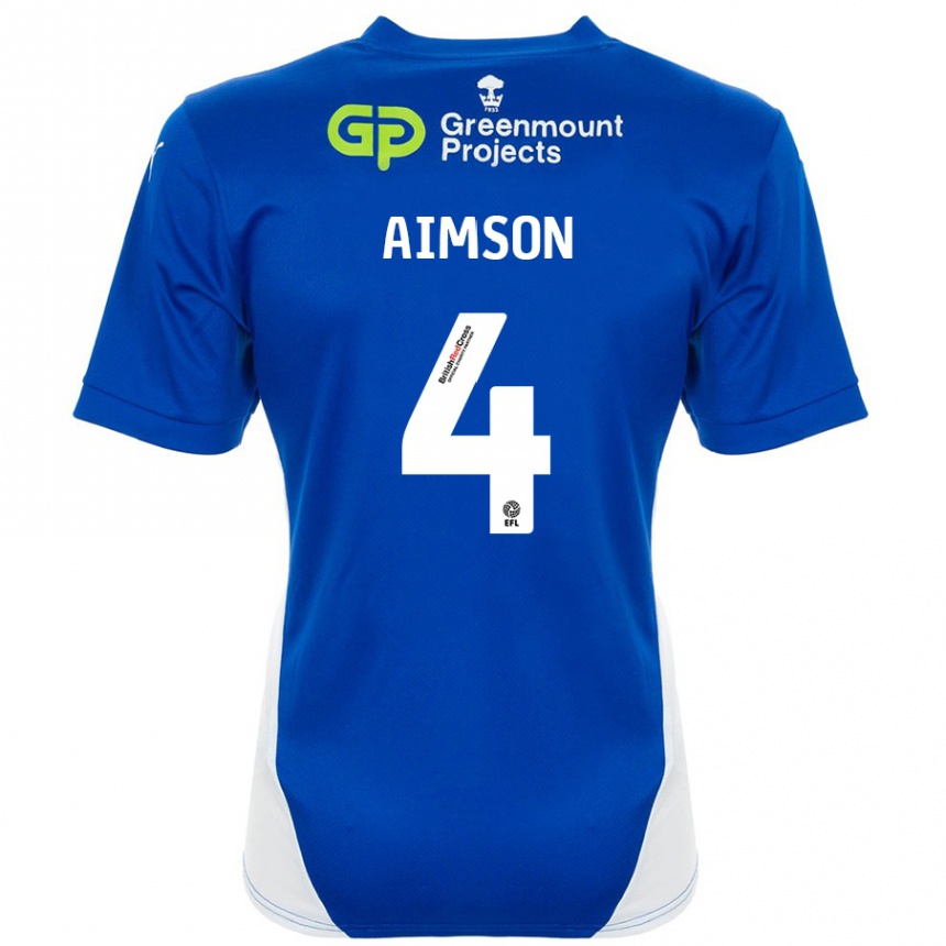 Hombre Fútbol Camiseta Will Aimson #4 Azul Blanco 1ª Equipación 2024/25 Perú