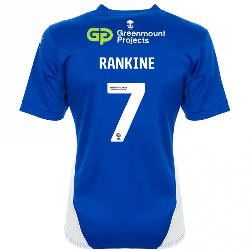 Hombre Fútbol Camiseta Dion Rankine #7 Azul Blanco 1ª Equipación 2024/25 Perú