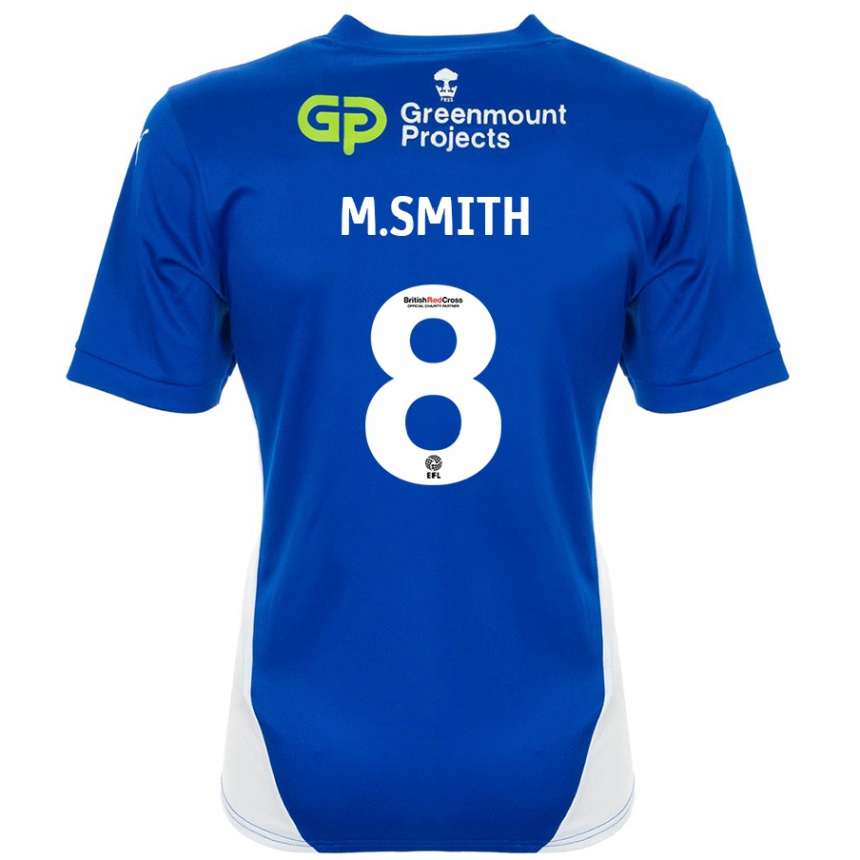 Hombre Fútbol Camiseta Matt Smith #8 Azul Blanco 1ª Equipación 2024/25 Perú