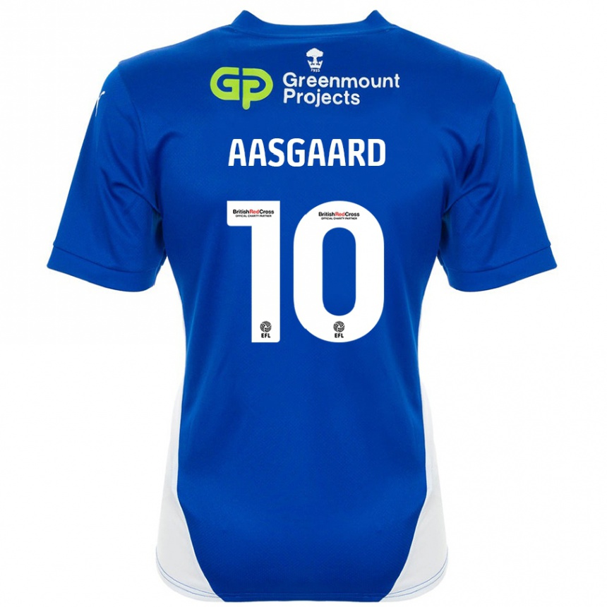 Hombre Fútbol Camiseta Thelo Aasgaard #10 Azul Blanco 1ª Equipación 2024/25 Perú